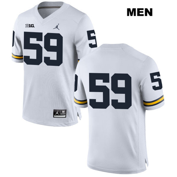 Men's NCAA Michigan Wolverines Noah Furbush #59 No Name White Jordan Brand Authentic Stitched Football College Jersey SU25I21KH